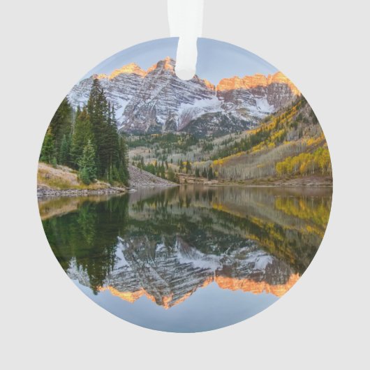 Wasser | Maroon Bells Lake Aspen Trees Ornament (Rückseite)