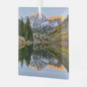 Wasser | Maroon Bells Lake Aspen Trees Ornament Aus Glas (Vorderseite links)