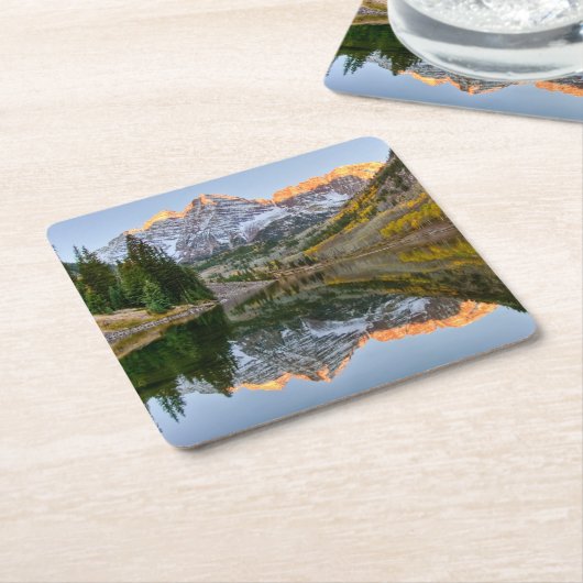 Wasser | Maroon Bells Lake Aspen Trees Rechteckiger Pappuntersetzer (angewinkelt)
