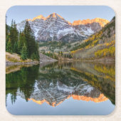 Wasser | Maroon Bells Lake Aspen Trees Rechteckiger Pappuntersetzer (Vorderseite)