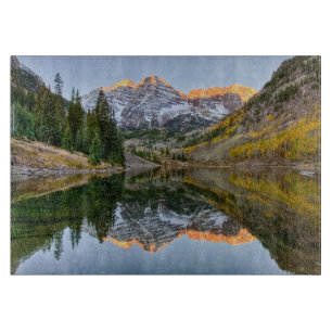 Wasser Maroon Bells Lake Aspen Trees Schneidebrett