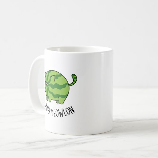 Wasser-Mäuse Funny Watermelon Cat Pun Kaffeetasse (Vorderseite Links)