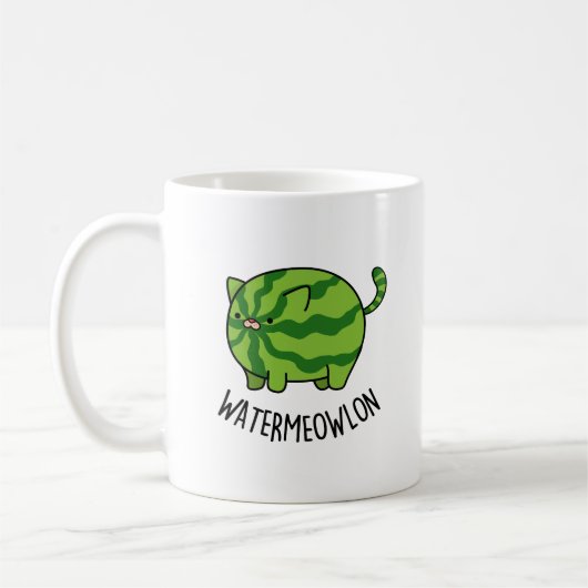 Wasser-Mäuse Funny Watermelon Cat Pun Kaffeetasse (Links)