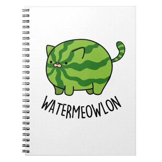 Wasser-Mäuse Funny Watermelon Cat Pun Notizblock (Vorderseite)