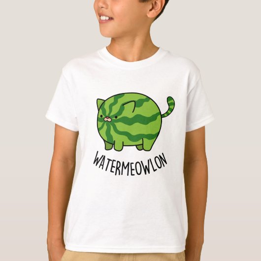 Wasser-Mäuse Funny Watermelon Cat Pun T-Shirt (Vorderseite)