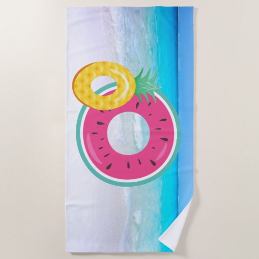 Wasser Melon Ananas Strandtuch (Vorderseite)