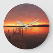 Wasser | Minnetonka-See, Minnesota Große Wanduhr (Vorderseite)