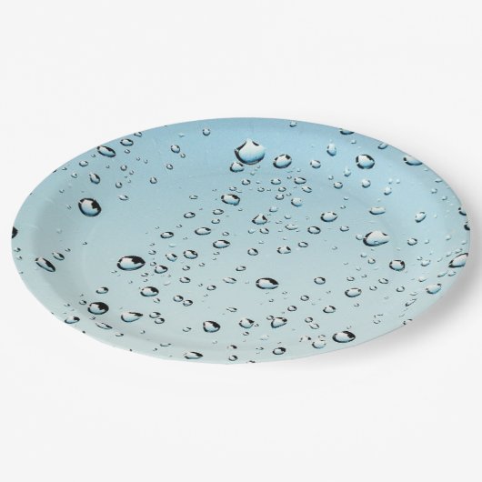 Wasser mit Blasen Pappteller (Schrägansicht)