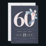 WASSER NAVY BLUSH BLUE BLUE FLORAL 60 JEDER ALTER  EINLADUNG<br><div class="desc">Wenn Sie weitere Anpassungen oder andere passende Artikel benötigen,  kontaktieren Sie mich bitte unter yellowfebstudio@gmail.com</div>