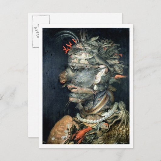 Wasser (Öl auf Leinwand), Arcimboldo, Giuseppe Postkarte (Vorne/Hinten)