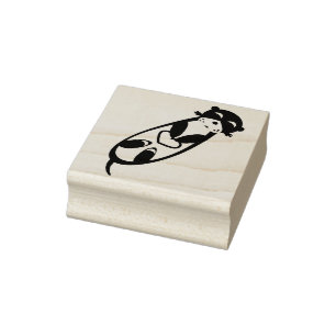 Wasser-Otter mit Herzen Gummistempel