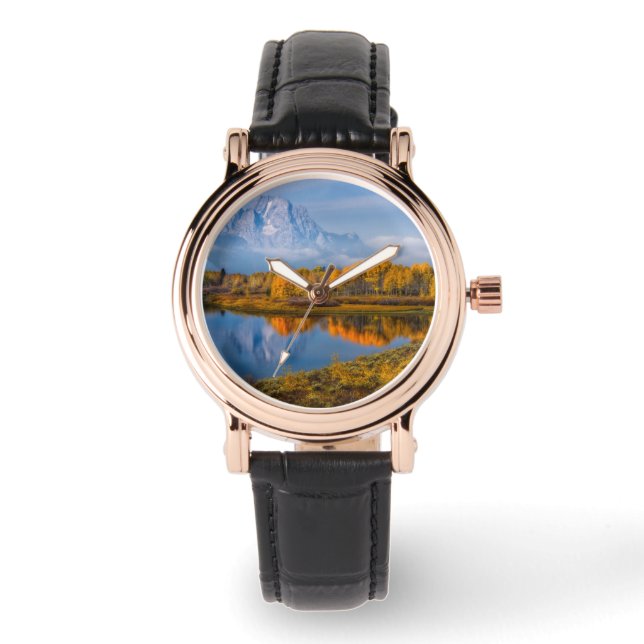 Wasser | Oxbow Bend Jackson Wyoming Armbanduhr (Vorderseite)