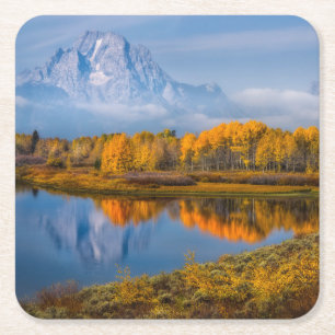 Wasser   Oxbow Bend Jackson Wyoming Rechteckiger Pappuntersetzer