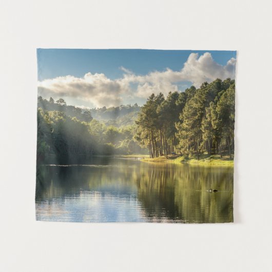 Wasser | Pang Oung Lake & Pine Forest Thailand Wandteppich (Vorderseite (Horizontal))