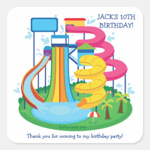 Wasser-Park-Aufkleber Quadratischer Aufkleber