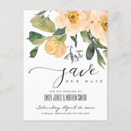 WASSER PEACH PEONPEONWASSERFLORAL SAVE THE DATE ANKÜNDIGUNGSPOSTKARTE