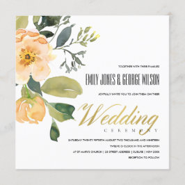 WASSER PEACH PEONY FLORAL BUNCH WATERCOLOR WEDD EINLADUNG