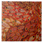 "Wasser-Pfaus" (Malerei) Fliese (Vorderseite)