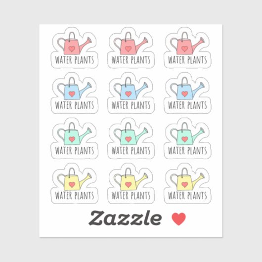 Wasser Pflanze Erinnerung Wasserkanonen Planer Gar Aufkleber (Blatt)