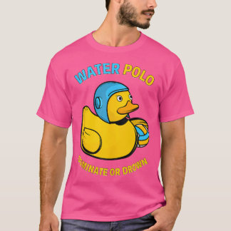 Wasser-Polo-Gummi-Duck-Dominate oder ertrunken auf T-Shirt