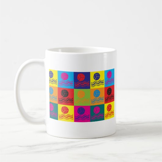Wasser-Polo-Pop-Kunst Kaffeetasse (Links)