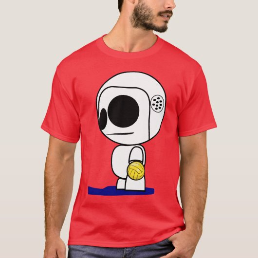 Wasser-Polo-Spieler-Cartoon-Typ T-Shirt (Vorderseite)