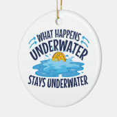 Wasser Polo Was unter Wasser passiert Keramik Ornament (Links)