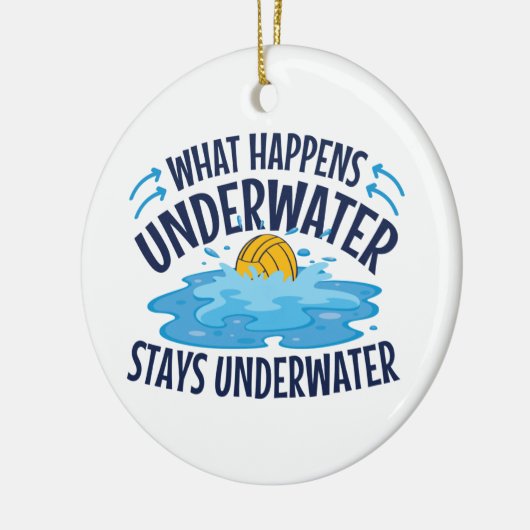 Wasser Polo Was unter Wasser passiert Keramik Ornament (Links)