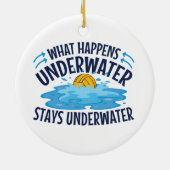 Wasser Polo Was unter Wasser passiert Keramik Ornament (Hinten)