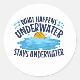 Wasser Polo Was unter Wasser passiert Runder Aufkleber