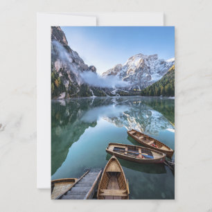 Wasser Pragser Wildsee Dolomites Italien Dankeskarte