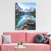 Wasser | Pragser Wildsee Dolomites Italien Leinwanddruck (Insitu (Wohnzimmer))