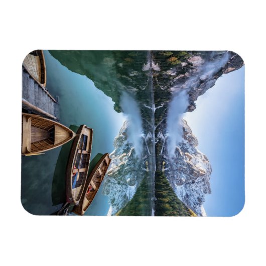 Wasser | Pragser Wildsee Dolomites Italien Magnet (Horizontal)