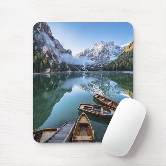 Wasser | Pragser Wildsee Dolomites Italien Mousepad (Mit Mouse)