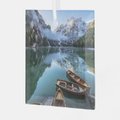 Wasser | Pragser Wildsee Dolomites Italien Ornament Aus Glas (Vorderseite links)