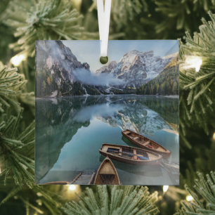 Wasser   Pragser Wildsee Dolomites Italien Ornament Aus Glas