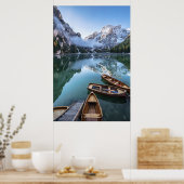 Wasser | Pragser Wildsee Dolomites Italien Poster (Küche)