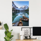 Wasser | Pragser Wildsee Dolomites Italien Poster (Heimbüro)