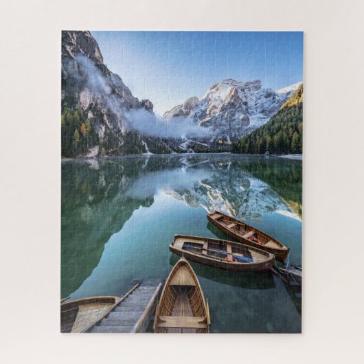 Wasser | Pragser Wildsee Dolomites Italien Puzzle (Vertikal)