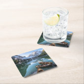 Wasser | Pragser Wildsee Dolomites Italien Rechteckiger Pappuntersetzer (Vor Ort)