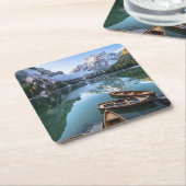 Wasser | Pragser Wildsee Dolomites Italien Rechteckiger Pappuntersetzer (angewinkelt)