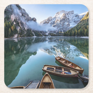 Wasser Pragser Wildsee Dolomites Italien Rechteckiger Pappuntersetzer