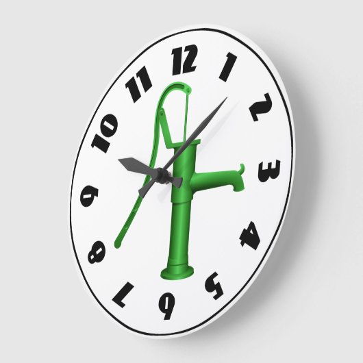 Wasser-Pumpen-Uhr Große Wanduhr (Winkel)