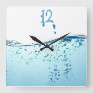 Wasser Quadratische Wanduhr