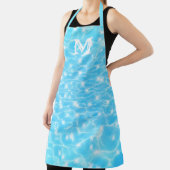 Wasser rippelt Wasserstruktur coole Monogramm Schürze (InSitu)