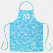 Wasser rippelt Wasserstruktur coole Monogramm Schürze (Vorderseite)