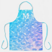 Wasser rippelt Wasserstruktur coole Monogramm Schürze (Vorderseite)