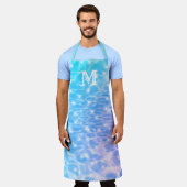 Wasser rippelt Wasserstruktur coole Monogramm Schürze (Getragen)