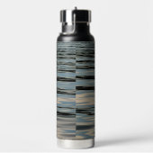 Wasser-Rippling-Waves Blau Beige Schwarz Trinkflasche (rechts)