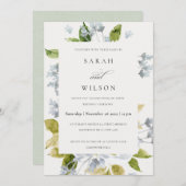 WASSER ROMANTISCHER BABY BLAUE WATERCOLOR FLÖSUNG EINLADUNG (Vorne/Hinten)